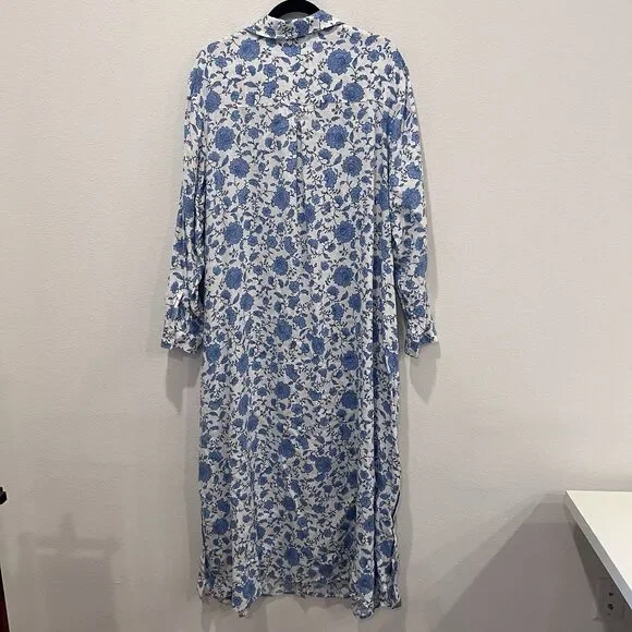 J. Jill A-line linen-blend maxi dress Floral 3XL Party Vacation Clean girl - Picture 9 of 12